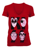 2013 KISS RED LADIES JUNIORS SMALL SIZE CARTOON T-SHIRT! (One Sided)