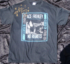 2013 ORIGINAL OFFICIAL U.S. 'ACE FREHLEY' PERSONALLY AUTOGRAPHED "NO REGRETS 2013 PROMOTIONAL-ONLY T-SHIRT" MINT!