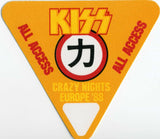 1988 KISS RARE ORIGINAL (UNUSED) '88 EURO CRAZY NIGHTS/MOR ALL ACCESS SATIN PASS #5