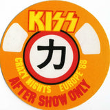 1988 KISS RARE ORIGINAL (UNUSED) '88 EURO CRAZY NIGHTS/MOR BACKSTAGE SATIN PASS #1
