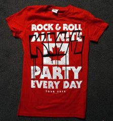 2013 KISS RED LADIES "MONSTER" CANADIAN TOUR T-SHIRT! RNRAL.&..PED!