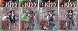 1997 Boxed and Sealed Set of (4) KISS Action Figures - 1st Edition with Letter Stands! MINT!