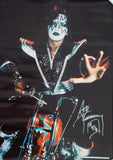 2013 ACE FREHLEY PERSONALLY AUTOGRAPHED 1977 "ACE ON MOTORCYCLE" POSTER! COMPLETE! EX!