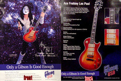 1996 ACE FREHLEY 2-SIDED GIBSON GUITARS PROMOTIONAL-ONLY POSTER! NrMINT
