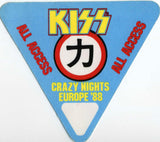 1988 KISS RARE ORIGINAL (UNUSED) '88 EURO CRAZY NIGHTS/MOR ALL ACCESS SATIN PASS #7