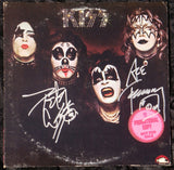 1974 ACE FREHLEY & PETER CRISS PERSONALLY AUTOGRAPHED 1974 CASABLANCA/WARNER BROS. RECORDS" KISS S/T" WHITE LABEL 1st PRESSING PROMOTIONAL -ONLY LP! AWESOME PIECE! VERY FRAMABLE! EX+++!