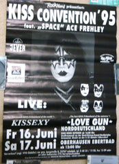 1995 RARE GERMAN IMPORT OFFICIAL ORIGINAL "OBERHAUSEN, GERMANY 'KISS CONVENTION' EUROPEAN TOUR W/ACE PLAYBILL POSTER"! EX