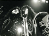1980 VINTAGE SHOT "PAUL & ACE LIVE ON STAGE - UNMASKED EUROPEAN TOUR" LARGE B/W GLOSSY PHOTO 9.5" x 12" MINT!