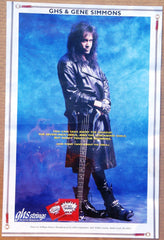 1992 U.S. MEGA-RARE ORIGINAL OFFICIAL KISS COMPANY, INC. "GENE SIMMONS GHS STRINGS" Promotional-Only Poster! NrMINT!
