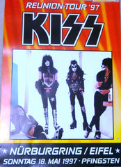 1997 Original German Import (ILLEGAL & NOT USED)"1997 KISS REUNION ALIVE WORLDWIDE POSTER FOR NURBURGRING/EIFEL, GERMANY MAY 18,1997 CONCERT! UNBELIEVABLE! MINT!