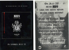 2003 "KISS THE SYMPHONY/ALIVE IV" Postcard Sized Promotional-Only 2-Sided Sticker! MINT!