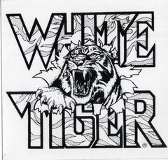 1986 Original Official "WHITE TIGER" Logo Bumper Sticker! MINT!