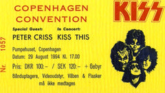 1994 Original Copenhagen, Denmark (Unused) "KISS CONVENTION" SOUVENIR TICKET! MINT!