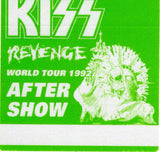 1992 KISS RARE ORIGINAL (UNUSED) "REVENGE AFTER SHOW" SATIN BACKSTAGE PASS! MINT!