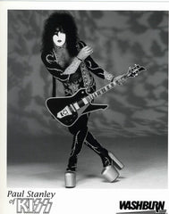 1998 KISS ORIGINAL "PAUL STANLEY WASHBURN GUITARS PROMO B/W PHOTO 8" x 10" MINT!