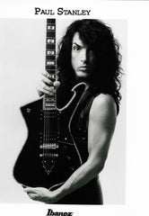 1992 KISS ORIGINAL "PAUL STANLEY IBANEZ PROMO B/W GLOSSY PHOTO 8" x 10" MINT!